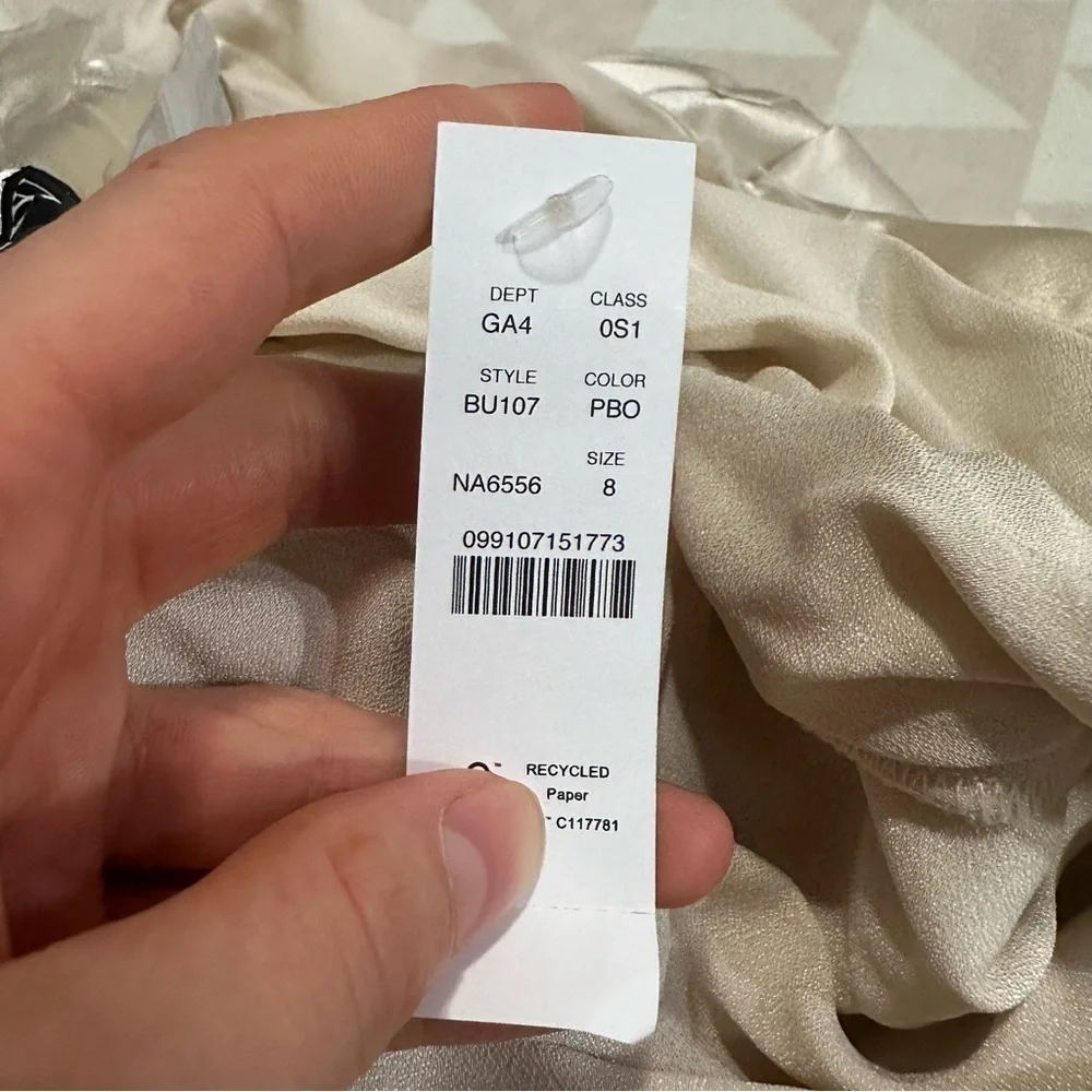 J crew Drapey shirtdress in luster crepe pale bone